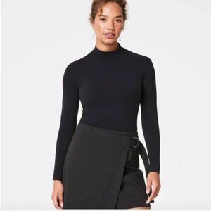 SPANX Fit-To-You Long Sleeve Mockneck Top - Black - Smoothing